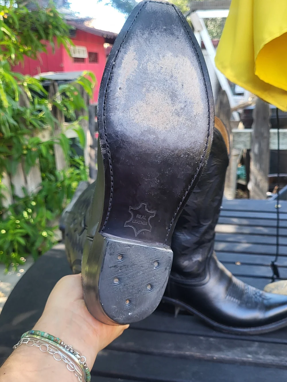 Old West Womens Leather Snip Toe Cowboy Boots, Size 7.5 To 8 - Picture 8 of 14